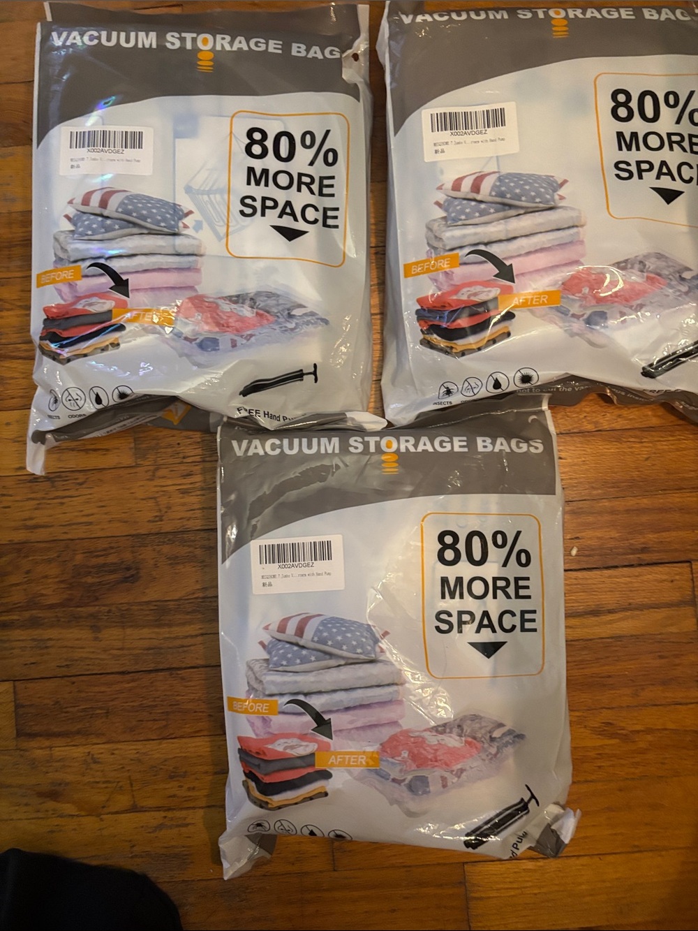 Vacuum Storage Bags - 80% Space Saving (Gray)